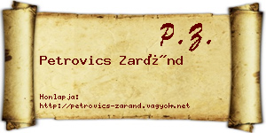 Petrovics Zaránd névjegykártya
